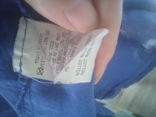 Wish casual blue cotton dress with zip light weight straps Size 12/Med - Picture 6 of 6