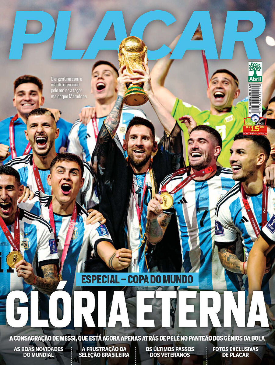 PLACAR WORLD CUP 2022 = ARGENTINA CHAMPION Messi Qatar Brazil Football  Magazine