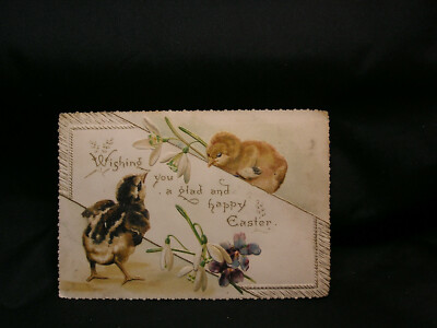 Vtg Easter Postcard - Wishing You a glad and Happy Easter - Tuck