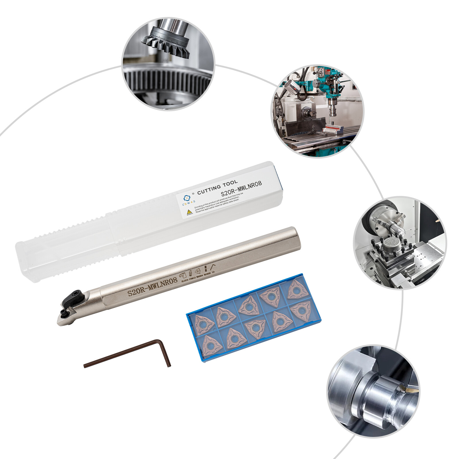 20mm Lathe Internal Boring Bar Turning Tool Holder & Indexable Carbide Insert !