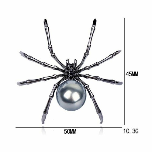 Brooches Zinc Alloy Pave Insect Spider Pearl Body Women Vintage Fashion Jewelry - Picture 10 of 12
