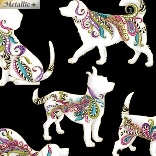 Dog Fabric: Dog On It 100% Cotton Quilting Fabric by Ann Lauer for Benartex - Picture 11 of 11