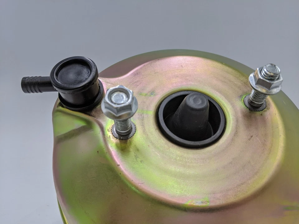 Potenciador de freno eléctrico 8" dorado doble diafragma universal Hot Rod retro ajuste Jeep CJ Foto 4 de 4