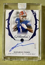 2021 Flawless Collegiate Kadarius Toney Rookie Patch On-Card Auto 11/15 Sapphire