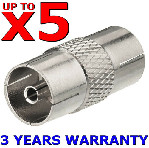 1-5 x PAL Female to PAL Female Socket Joiner Coaxial Cable TV Antenna Connector - Picture 8 of 10