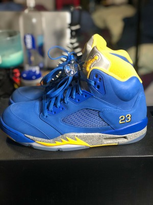 jordan retro 5 blue and yellow