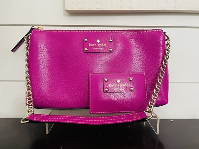 Kate Spade Wellesley Byrd Chain Shoulder Evening Bag Hot Pink