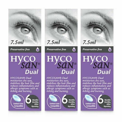 3x Hycosan Dual Eye Drops Lipid Deficient & Allergy Related Dry Eye