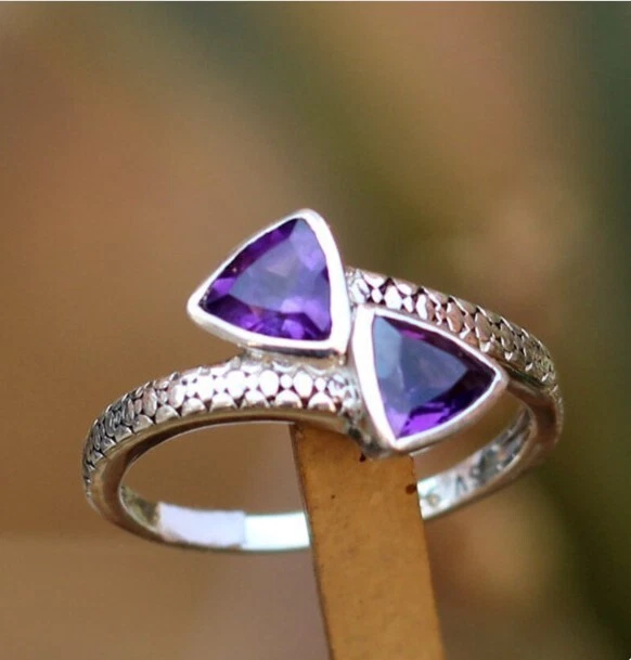 Diamond with amethyst store engagement ring