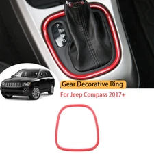 1pcs Interior Gear Shift Box Trim Cover Decor Frame For Jeep Compass 2017+ Red