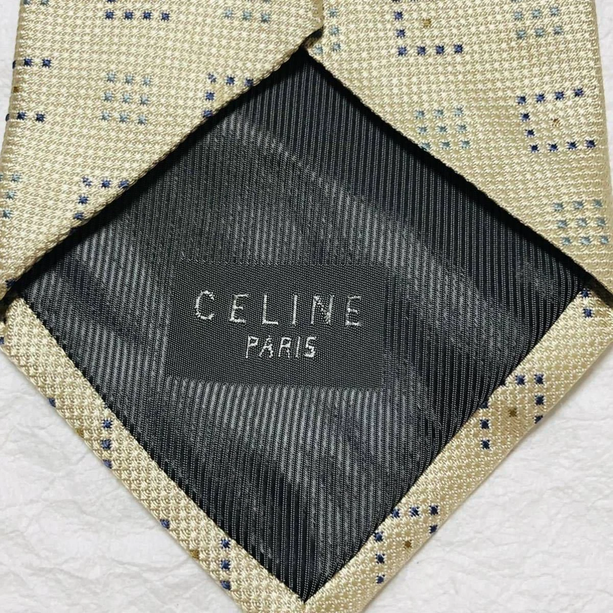 CELINE cravatta uomo seta originale usata cravatta abito classico lusso multicolore #66