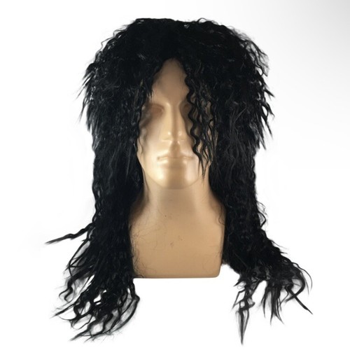 Herren Crimp Schwarz Hard Rocker Punk Perücke Halloween Kostüm Zubehör - Bild 2 von 3