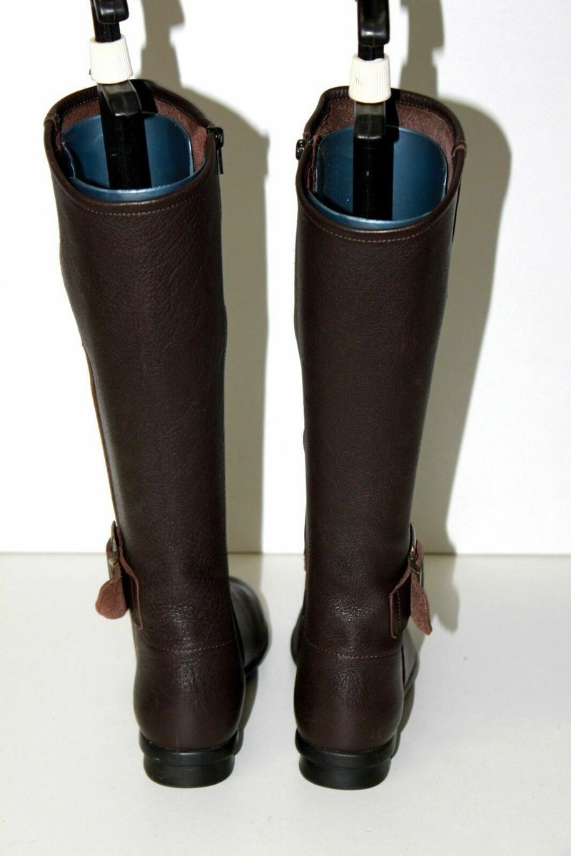 Bottines Mi-mollet Arche En Cuir Grainé Marron Foncé - Taille 35, Fait En France, TTBE