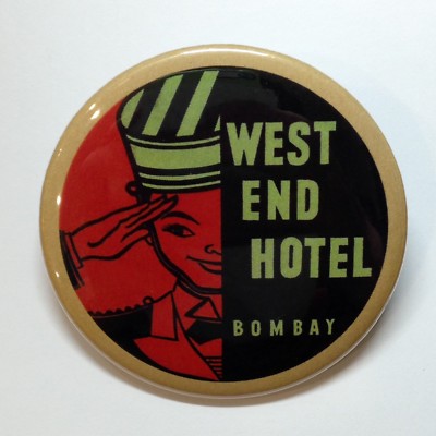 West End Hotel Bombay Advertising Pocket Mirror Luggage Decal