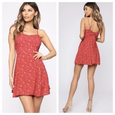 NWT Active USA Fashion Nova Ari Floral Babydoll Dress in Red Floral