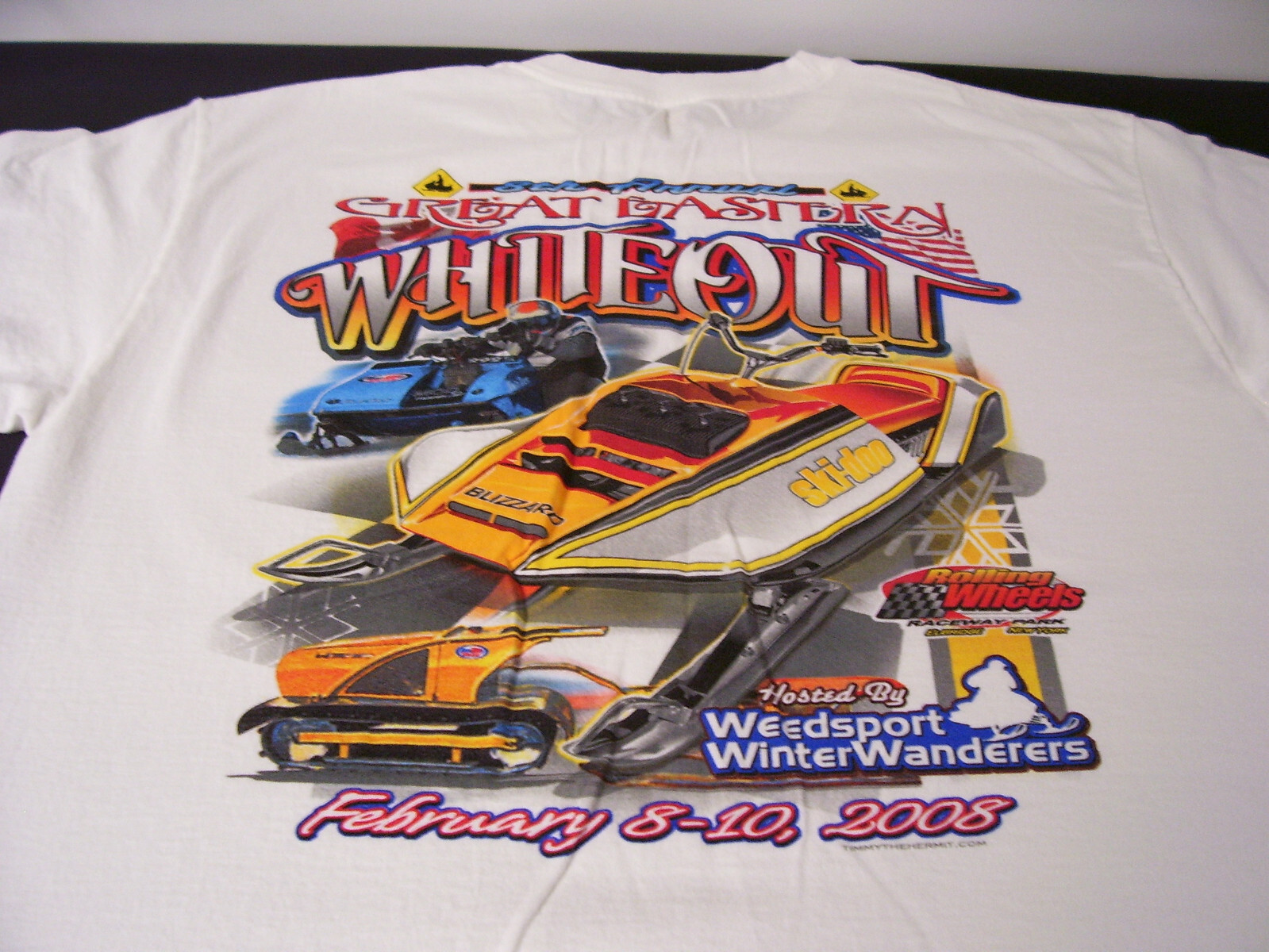 2008 Vintage VSCA Great Eastern White Out Snowmobile Tee Shirt Arctic Cat Rupp