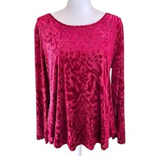 Simply VERA WANG Velvet Burnout Top Sz XXL Tunic Vampire Red Whimsigoth Grunge
