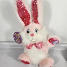 DanDee Musical Animated Sing Peter Cottontail Plush Pink Bunny Easter Vintage