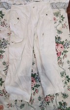 Lauren Ralph Lauren White Cropped Ankle Cargo Pants Pockets Women  s Size 16 0352