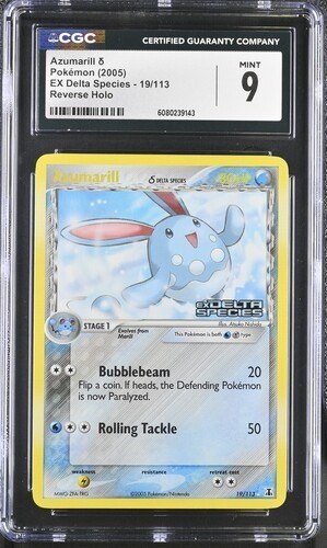 Azumarill Delta Species EX Pokemon 2005 Reverse Holo Stamp 19/113 CGC 9 Mint