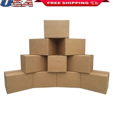 Bundle of 10 Medium Cardboard Moving Boxes Easy Packing Storage Dorm Office New