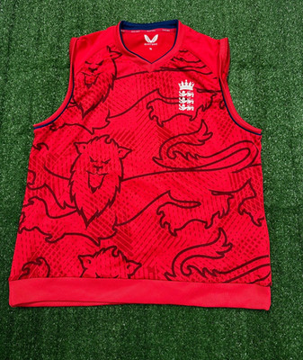 England Cricket 2024 T20 ärmelloser Pullover Castore | Damengröße 16 rot Oberteil