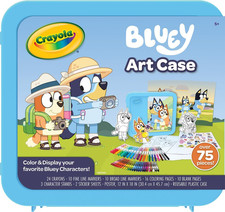 Crayola Bluey Art Case 75Pc Coloring Kit Markers Stickers Kids Gift Set Fun