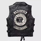 Men's Black Indian Motorcycle 1901 Jacket Café Racer Biker Leather Vest