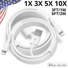 USB A To iPhone Cable Fast Charging Cord For iPhone 14 13 12 11 8 7 6 SE XR LOT