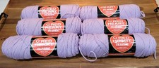 RED HEART CLASSIC Vintage Yarn 579 Light Lavender 6 Skeins 4-Ply Same Dye Lot