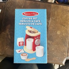 Melissa  Doug 8-Piece Brew and Serve Wooden Coffee Maker Set - Play Kitchen