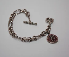 HTF! David Yurman Sterling Silver "Make a Wish" Toggle Bracelet 7" [105GRA]