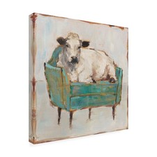 Wrapped Canvas Wall Art - Ethan Harper 'Moo-ving In I' Wall Art for Living Ro...