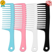 4PCS Wide Tooth Hair Comb for Curls Women - Large Hair Detangling Combs New