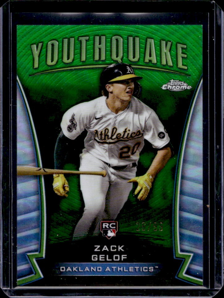 2024 Topps Chrome Zack Gelof Youthquake RC Green Refractor Rookie #/99 Athletics