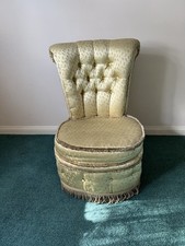 Vintage Tub Chair Button Back – Upholstered Boudoir / Bedroom Accent Chair
