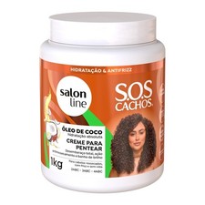 Salon Line - SOS Cachos Oleo de Coco - Creme de Pentear Desembaraco Total 1Kg
