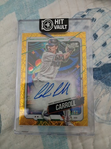 2024 Topps chrome cosmic corbin Carroll gold cosmic chrome auto variation /50