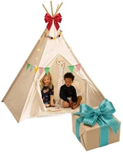Teepee Tent for Kids - Castle Theme Indoor & Outdoor Playhouse with LED Star ...