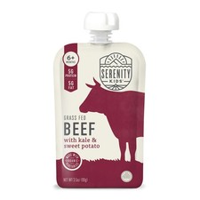 Baby Food Pouches Grass Fed Beef 3.5 Oz Pack of 12 Serenity Kids Months Protein