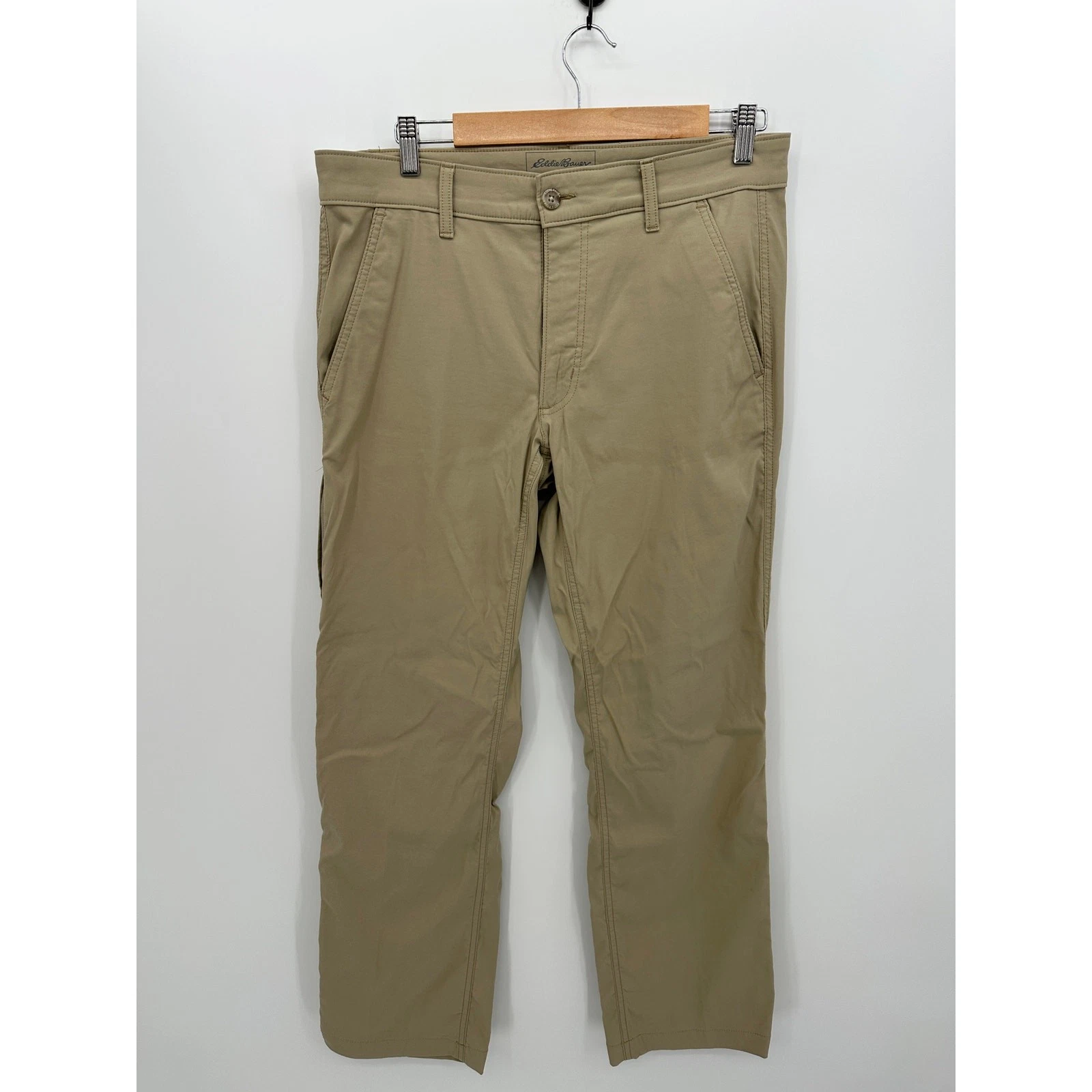 Eddie Bauer Mens Travex Khaki Pants Size 32x30 Nylon Hiking Outdoors Casual