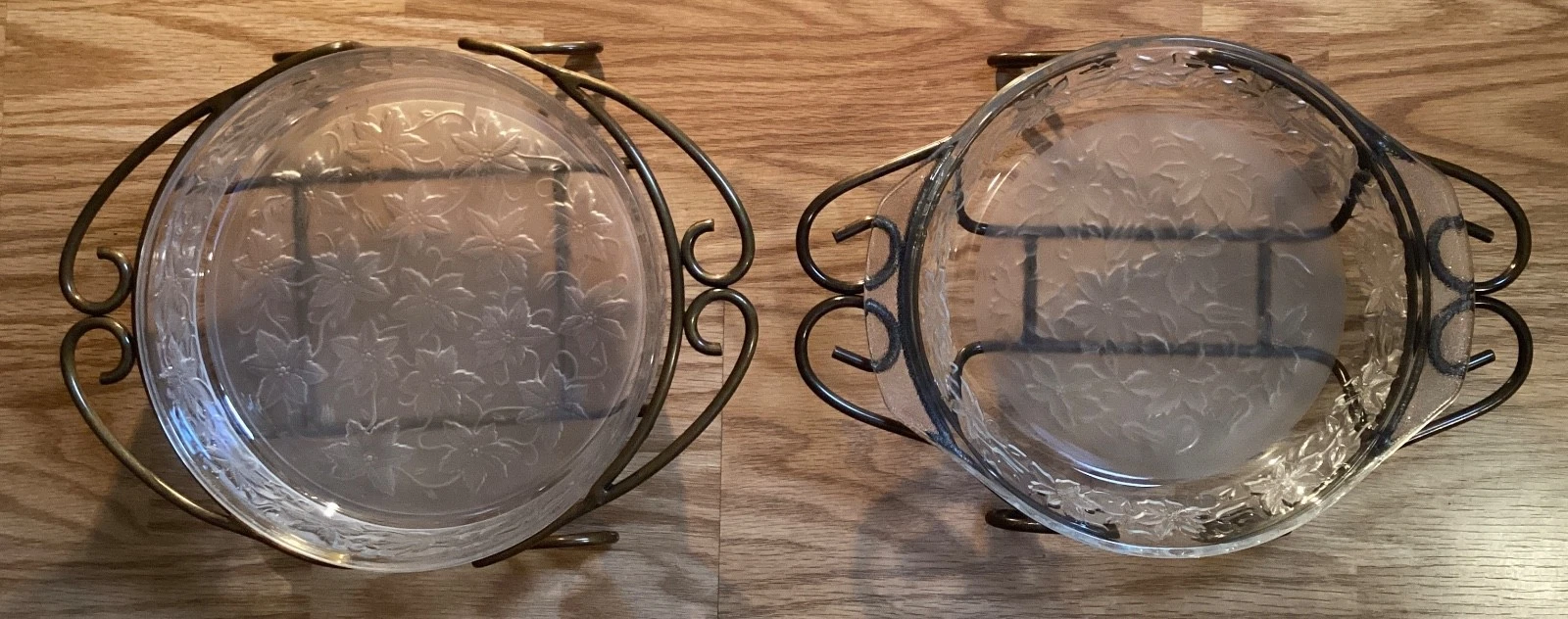 Set Of 2 Princess House Fantasia Cake And Pie Baking Dishes With Metal Caddies