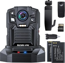 BOBLOV 256G GPS Body Camera with Audio 2K Camcorder Night Vision police Camera