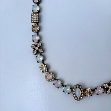 Mariana Handmade Swarovski Necklace Pink Cream Crystals - Beautiful - Signed