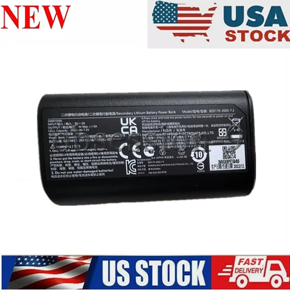 New Battery For DJI FPV Goggles V1 Bateria - Model BZX170-2600-7.2 
