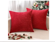 DECORATIVE THROW PILLOW COVER RED  20 X 20 BY MIULEE