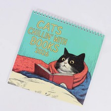 Handgezeichneter Katzenkalender 2026 Tierliebhaber Deko Süßer Tagesplan