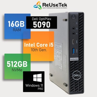 Dell OptiPlex 5090 Micro PC Intel Core i5-10500T 16GB RAM 512GB NVMe Win 11 Pro