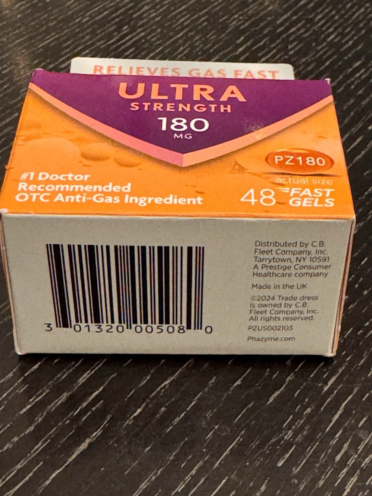 Phazyme Anti-Gas Simethicone, Ultra Strength, 180 mg, 48 Fast Gels - Exp 06/2026