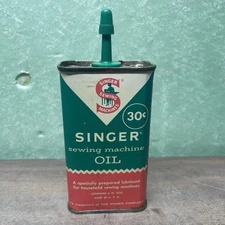 Vintage Singer Sewing Machine 4oz Oil Handy Oiler Can At Least 3/4 Full